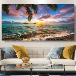 Natural Modern Seascape Wall Pictures Landscape Beach Sea Ocean Canvas Painting Wall Art Posters for Living Room Decor Cuadros