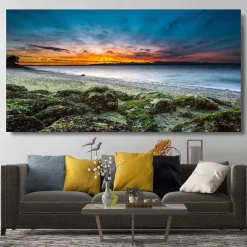 Natural Modern Seascape Wall Pictures Landscape Beach Sea Ocean Canvas Painting Wall Art Posters for Living Room Decor Cuadros