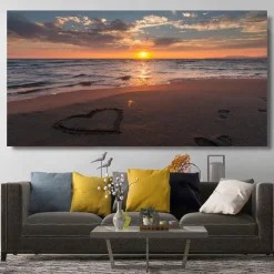 Natural Modern Seascape Wall Pictures Landscape Beach Sea Ocean Canvas Painting Wall Art Posters for Living Room Decor Cuadros