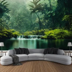 Nature Cascade Hanging Tapestry Wall Art Large Tapestry Mural Decor Photograph Backdrop Blanket Curtain Home Bedroom Living Room Decoration