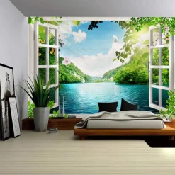 Nature Garden Theme Hanging Tapestry Wall Art Large Tapestry Mural Decor Photograph Backdrop Blanket Curtain Home Bedroom Living Room Decoration