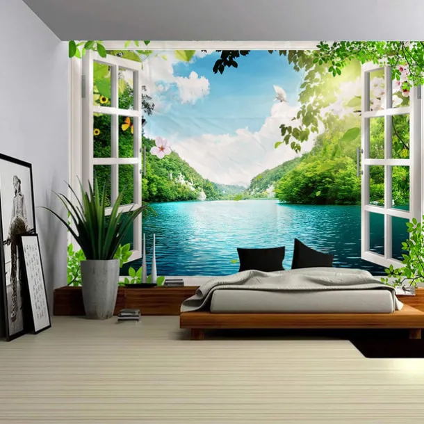 Nature Garden Theme Hanging Tapestry Wall Art Large Tapestry Mural Decor Photograph Backdrop Blanket Curtain Home Bedroom Living Room Decoration