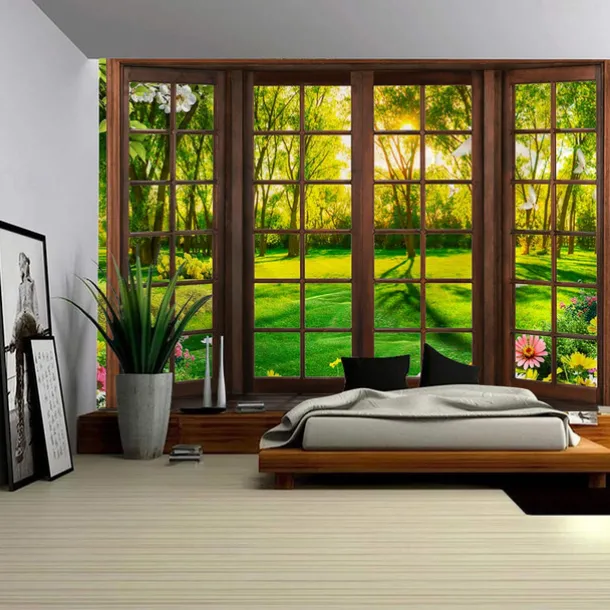 Nature Garden Theme Hanging Tapestry Wall Art Large Tapestry Mural Decor Photograph Backdrop Blanket Curtain Home Bedroom Living Room Decoration