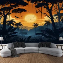 Nature Sunset Landscape Hanging Tapestry Wall Art Large Tapestry Mural Decor Photograph Backdrop Blanket Curtain Home Bedroom Living Room Decoration