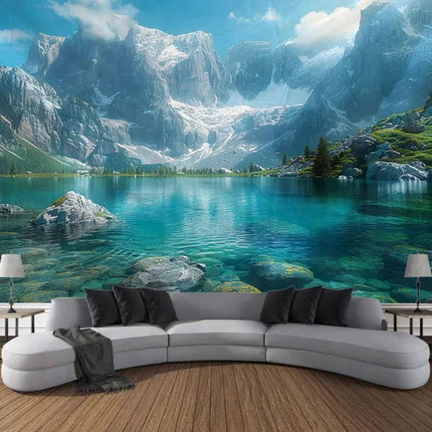 Nature Waterfall Rock Hanging Tapestry Landscape Wall Art Large Tapestry Mural Decor Photograph Backdrop Blanket Curtain Home Bedroom Living Room Decoration