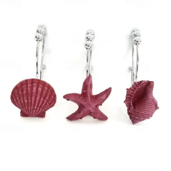 Nautical Shower Curtain Hook 12pc/box Rustproof Sea Star Shell Pendants for Bathroom Decor