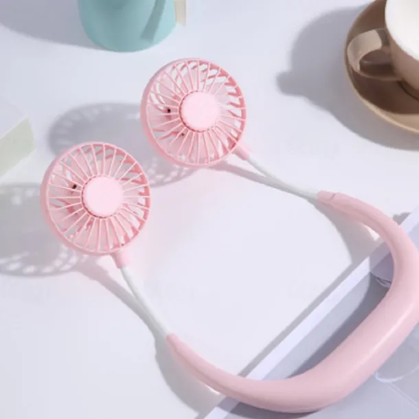 Neck Hanging Fan Portable USB Mini Lazy Fan Headset Neck Hanging Small Fan USB Charging Band Aromatherapy Neck Hanging Fan