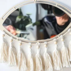 new devil's eye woven decorative mirror tapestry wall hanging cotton thread tassel eye home pendant hand-made gift