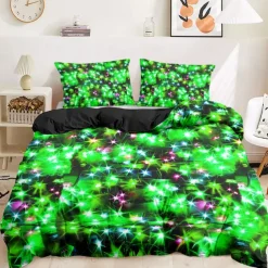 New Year Colorful Duvet Cover Set 100% Cotton, Soft and Breathable Fabric, Vibrant and Festive Design, Includes Duvet Cover and Pillowcases, Hypoallergenic and Skin-Friendly, Machine Washable, Durable