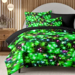 New Year Colorful Duvet Cover Set 100% Cotton, Soft and Breathable Fabric, Vibrant and Festive Design, Includes Duvet Cover and Pillowcases, Hypoallergenic and Skin-Friendly, Machine Washable, Durable