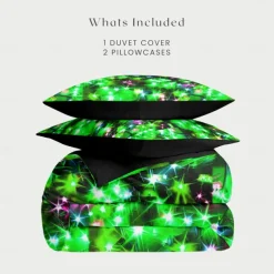 New Year Colorful Duvet Cover Set 100% Cotton, Soft and Breathable Fabric, Vibrant and Festive Design, Includes Duvet Cover and Pillowcases, Hypoallergenic and Skin-Friendly, Machine Washable, Durable