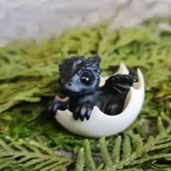 Newborn Dragon in Egg Figurine - Resin Fantasy Decor for Desk, Home, and Collectors - Mythical Creature Sculpture Adds Whimsical Charm