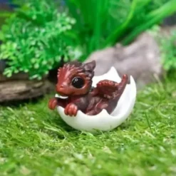 Newborn Dragon in Egg Figurine - Resin Fantasy Decor for Desk, Home, and Collectors - Mythical Creature Sculpture Adds Whimsical Charm