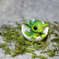 Newborn Dragon in Egg Figurine - Resin Fantasy Decor for Desk, Home, and Collectors - Mythical Creature Sculpture Adds Whimsical Charm