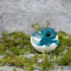 Newborn Dragon in Egg Figurine - Resin Fantasy Decor for Desk, Home, and Collectors - Mythical Creature Sculpture Adds Whimsical Charm