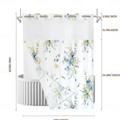 No Hook Shower Curtains 180cm*180cm(70