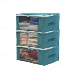 Non Woven Dustproof Bag Folding Storage Quilt Bag Wardrobe Clothing Finishing Box Storage Bag 49X36X21cm