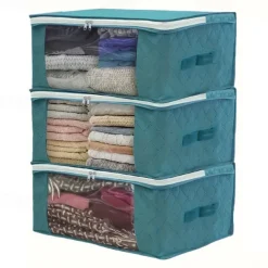 Non Woven Dustproof Bag Folding Storage Quilt Bag Wardrobe Clothing Finishing Box Storage Bag 49X36X21cm