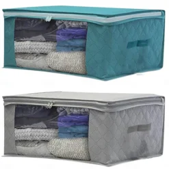Non Woven Dustproof Bag Folding Storage Quilt Bag Wardrobe Clothing Finishing Box Storage Bag 49X36X21cm