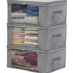 Non Woven Dustproof Bag Folding Storage Quilt Bag Wardrobe Clothing Finishing Box Storage Bag 49X36X21cm