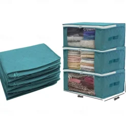 Non Woven Dustproof Bag Folding Storage Quilt Bag Wardrobe Clothing Finishing Box Storage Bag 49X36X21cm