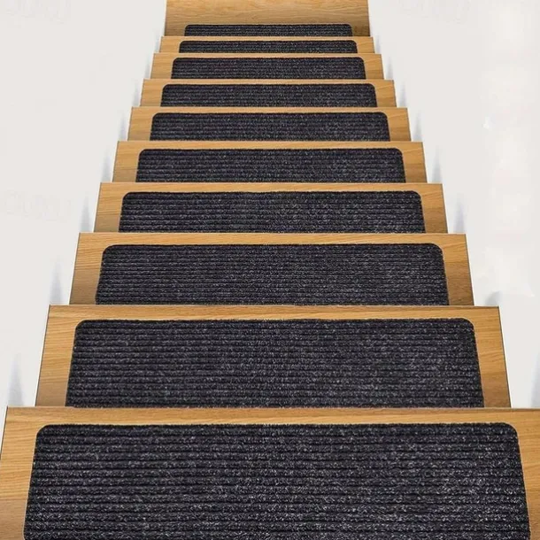Non-Slip Carpet Stair Treads, Non-Skid Safety Rug, Slip Resistant Indoor Runner For Elders And Pets With Reusable Adhesive
