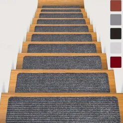Non-Slip Carpet Stair Treads, Non-Skid Safety Rug, Slip Resistant Indoor Runner For Elders And Pets With Reusable Adhesive