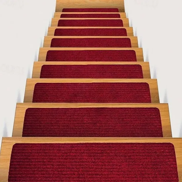 Non-Slip Carpet Stair Treads, Non-Skid Safety Rug, Slip Resistant Indoor Runner For Elders And Pets With Reusable Adhesive