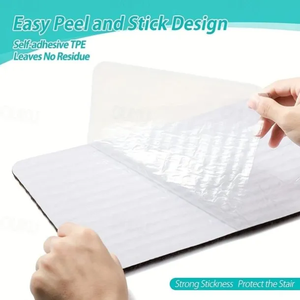 Non-Slip Carpet Stair Treads, Non-Skid Safety Rug, Slip Resistant Indoor Runner For Elders And Pets With Reusable Adhesive