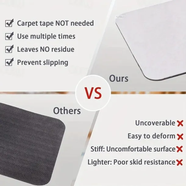 Non-Slip Carpet Stair Treads, Non-Skid Safety Rug, Slip Resistant Indoor Runner For Elders And Pets With Reusable Adhesive