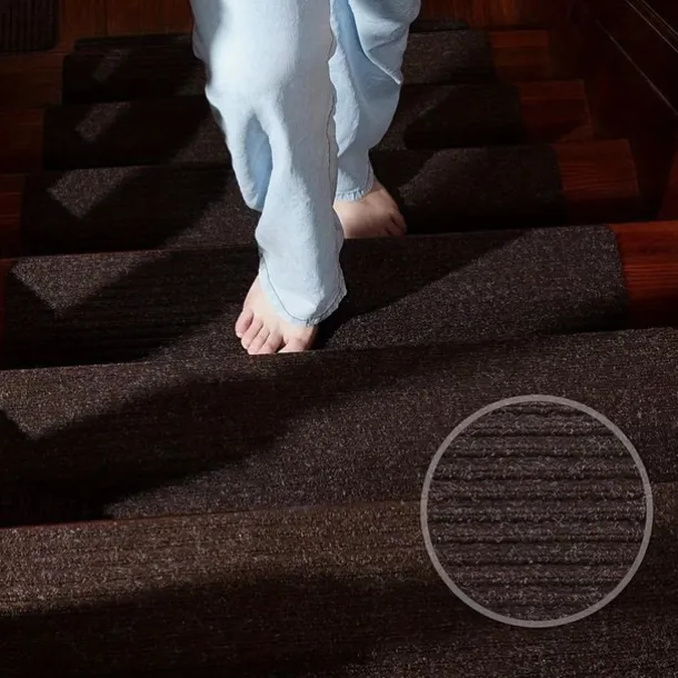 Non-Slip Carpet Stair Treads, Non-Skid Safety Rug, Slip Resistant Indoor Runner For Elders And Pets With Reusable Adhesive