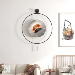 Nordic Light Luxury Clock Wall Decor Wall Clock 50 / 60 cm Modern Home Living Room Wall Clock Black Gold