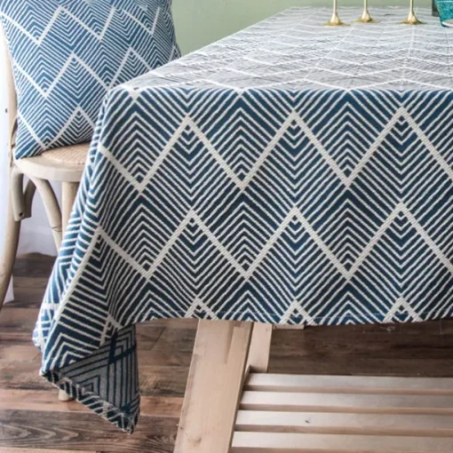 Nordic Style Thickened Cotton Linen Dining TableCloth, Anti Scalding and Anti Slip Tea TableCloth, Rectangular Desk Mat, TV Cabinet Decorative Cloth