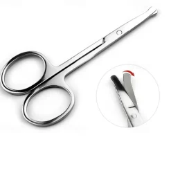 Nose Hair Scissors Stainless Steel Round Head Beauty Trimmer Nose Hair Trimmers Portable Ergonomics Nose Hair Cutter Tools