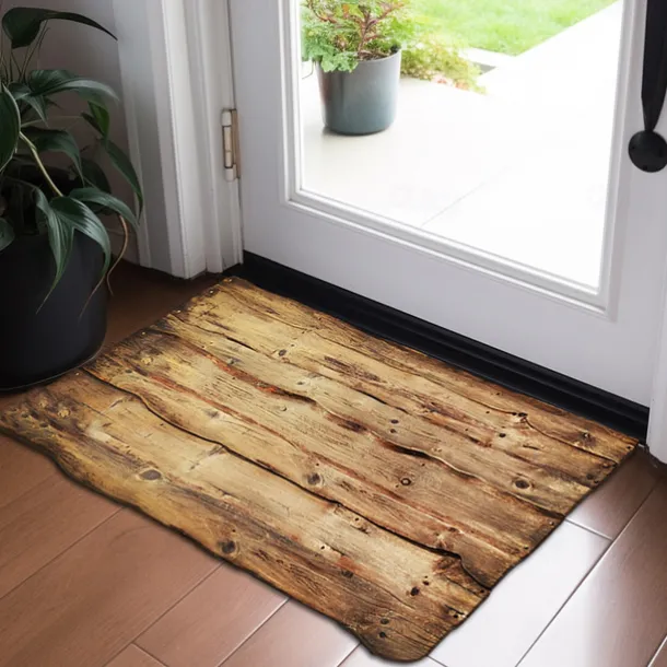 Novelty Door Mat Floor Mat Non Slip Ring of Tree 3D Trunk Wooden Log Print Area Rug Bath Mat for Indoor Outdoor Patio Bedroom Kitchen Office