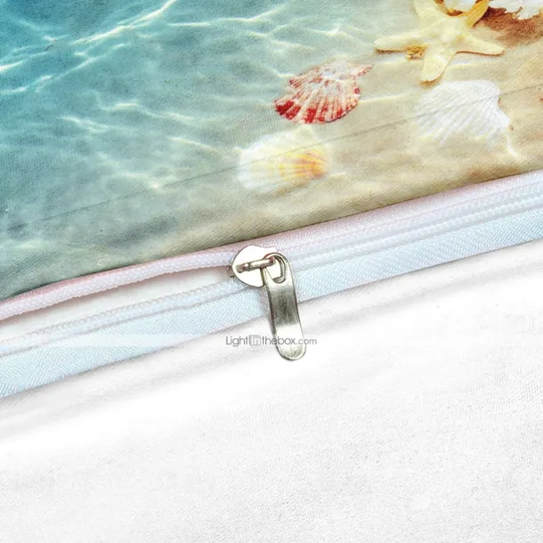 Ocean Duvet Cover Bedding Sets Comforter Cover with 1 Duvet Cover or Coverlet,1Sheet,2 Pillowcases for Double/Queen/King(1 Pillowcase for Twin/Single)