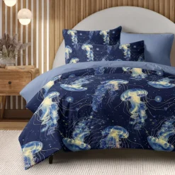 Ocean Series Duvet Cover 3-Piece Set 100% Cotton Super Soft Skin Friendly Long Lasting
