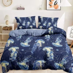 Ocean Series Duvet Cover 3-Piece Set 100% Cotton Super Soft Skin Friendly Long Lasting