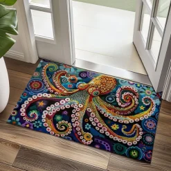 Octopus Doormat Kitchen Mat Floor Mat Non-Slip Area Rug Oil Proof Rug Indoor Outdoor Mat Bedroom Decor Bathroom Mat Entrance Rug