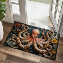 Octopus Doormat Kitchen Mat Floor Mat Non-Slip Area Rug Oil Proof Rug Indoor Outdoor Mat Bedroom Decor Bathroom Mat Entrance Rug
