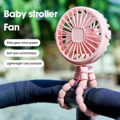 Octopus Fan Easy to Carry Multi-Functional Folding Office Desktop Outdoor Camping Stroller Handheld Fan Baby Stroller Fan Hand Held Bicycle Portable FanVentilator Silent Outdoor Cooler Neck Fan