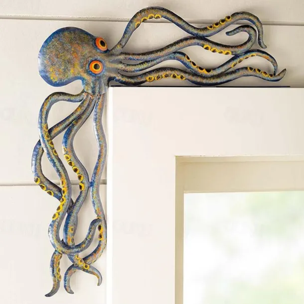 Octopus Resin Ornament - Handcrafted Reclaimed Resin Door Crawler,It Perfectly Matches Your Patio Or Living Room Table