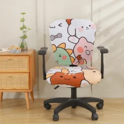 Office Chair Cover Computer Desk Chair Covers Stretch Spandex Anti-Dust Universal Split Rotating Swivel Chair Slipcover Protector 2 Pcs Set,Office Gift for Women Men