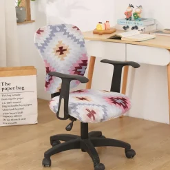 Office Chair Cover Computer Desk Chair Covers Stretch Spandex Anti-Dust Universal Split Rotating Swivel Chair Slipcover Protector 2 Pcs Set,Office Gift for Women Men
