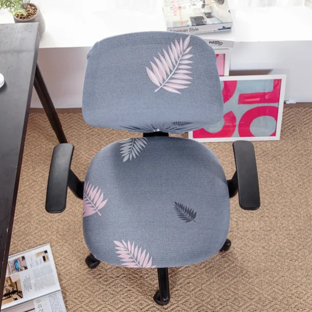 Office Chair Cover Computer Desk Chair Covers Stretch Spandex Anti-Dust Universal Split Rotating Swivel Chair Slipcover Protector 2 Pcs Set,Office Gift for Women Men