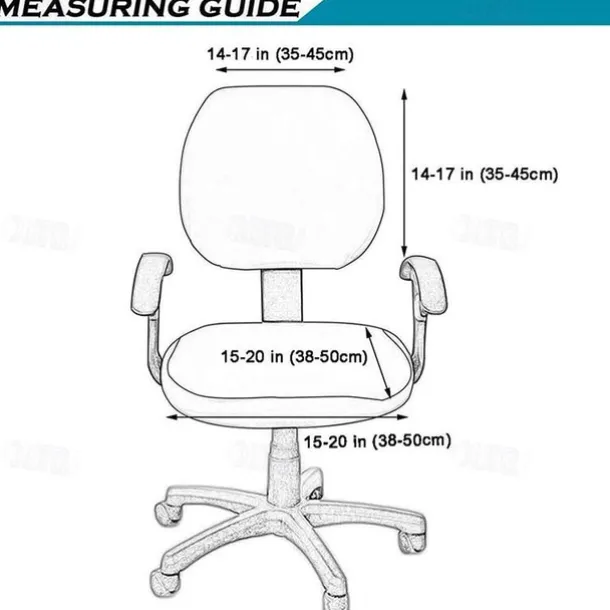 Office Chair Cover Computer Desk Chair Covers Stretch Spandex Anti-Dust Universal Split Rotating Swivel Chair Slipcover Protector 2 Pcs Set,Office Gift for Women Men
