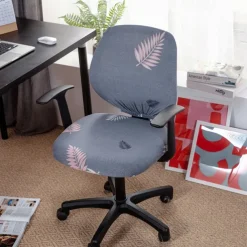 Office Chair Cover Computer Desk Chair Covers Stretch Spandex Anti-Dust Universal Split Rotating Swivel Chair Slipcover Protector 2 Pcs Set,Office Gift for Women Men