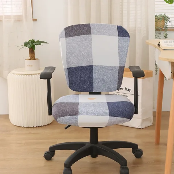 Office Chair Cover Computer Desk Chair Covers Stretch Spandex Anti-Dust Universal Split Rotating Swivel Chair Slipcover Protector 2 Pcs Set,Office Gift for Women Men