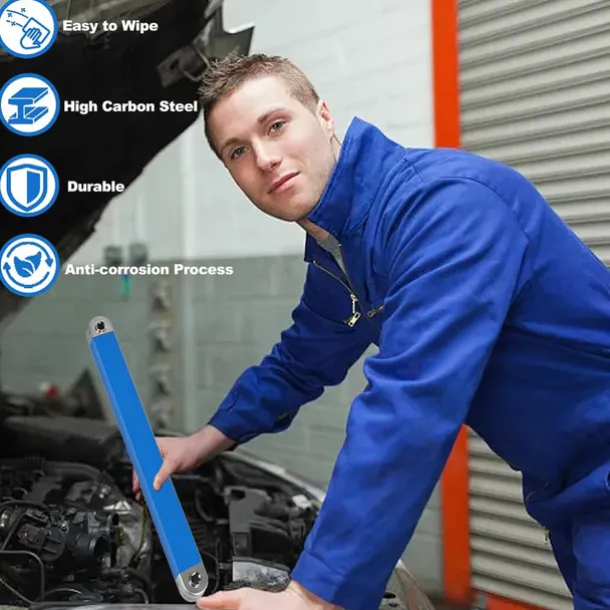 Offset Extension Wrench Set, 15.4 Inch Offset Extension Wrench with 1/2", 1/4", 3/8" Square Drive Adapters and 3/8" Drive Ratchet Wrench, Universal Impact Wrench Extender Tool for Tight Place