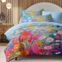 Oil Painting Floral Pattern Duvet Cover Set Comforter Set Soft 3-Piece Luxury Cotton Bedding Set Home Decor Dusk Bedding Gift King Queen Full Size